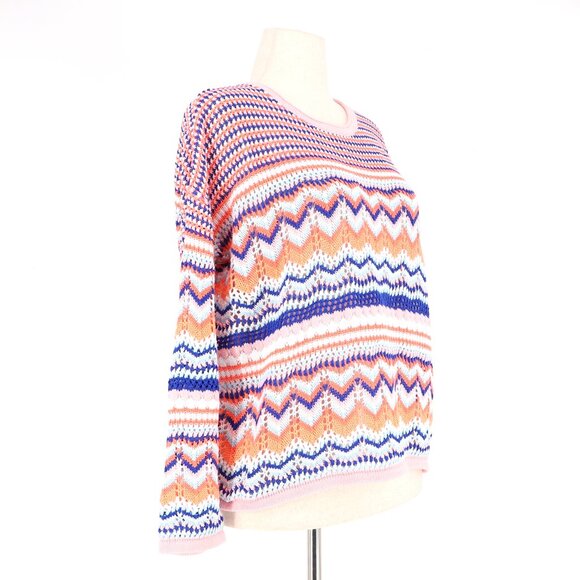 LILLY PULITZER Samora Sweater Textured Reef Stripe Pink Multicolor Size L - Picture 2 of 8